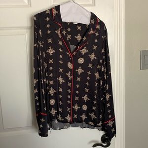 H&M jewel print silky button down